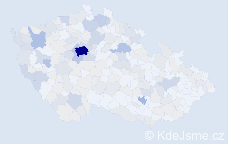 Jméno: 'Natalija', počet výskytů 395 v celé ČR