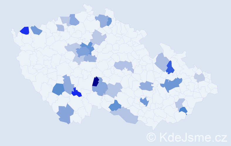 Jméno: 'Timothy', počet výskytů 65 v celé ČR