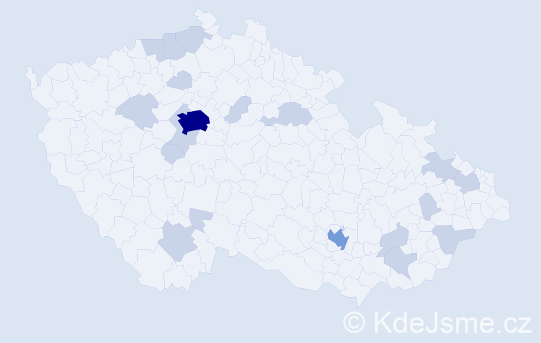 Jméno: 'Jason', počet výskytů 34 v celé ČR