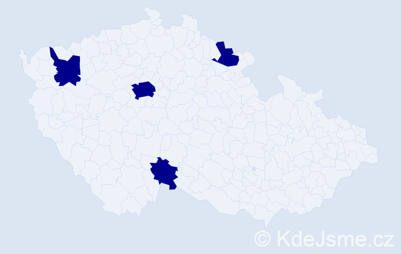 Jméno: 'Vlora', počet výskytů 4 v celé ČR