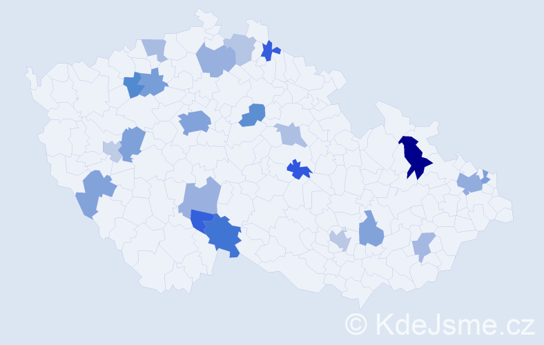 Jméno: 'Alen', počet výskytů 40 v celé ČR