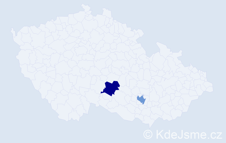 Jméno: 'Mane', počet výskytů 2 v celé ČR