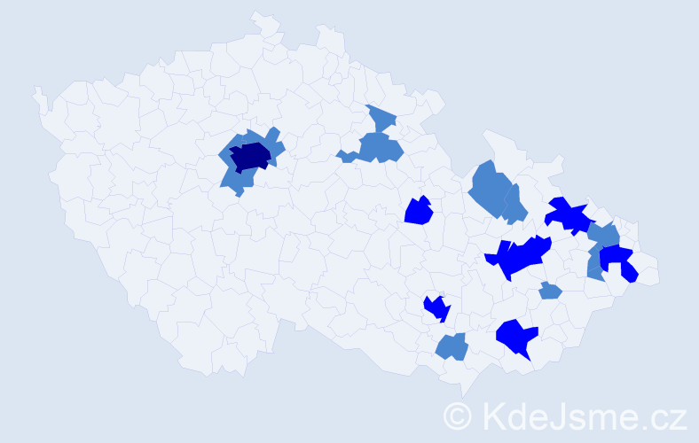 Jméno: 'Nikodém', počet výskytů 26 v celé ČR