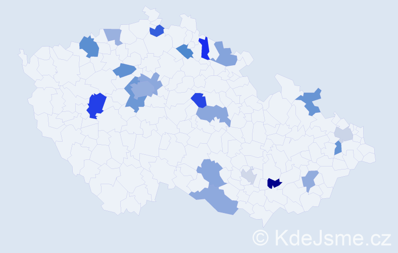 Jméno: 'Lila', počet výskytů 31 v celé ČR