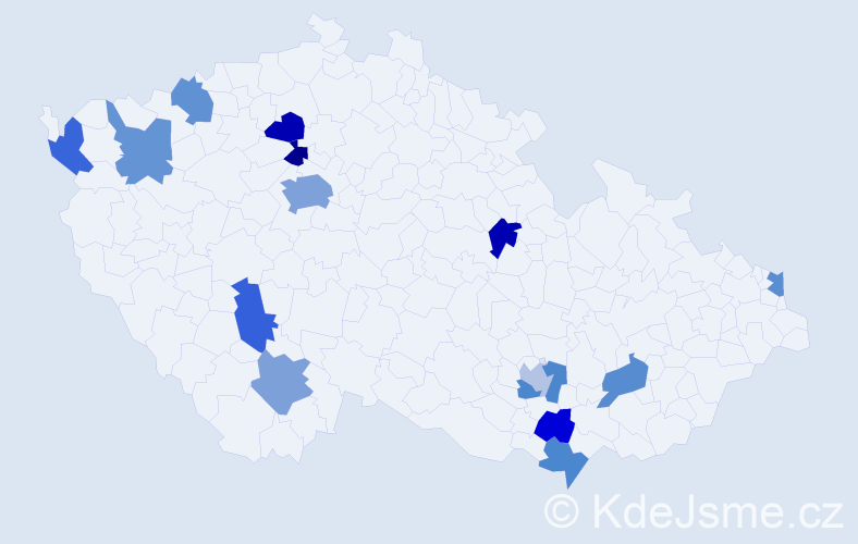 Jméno: 'Klára Anna', počet výskytů 20 v celé ČR