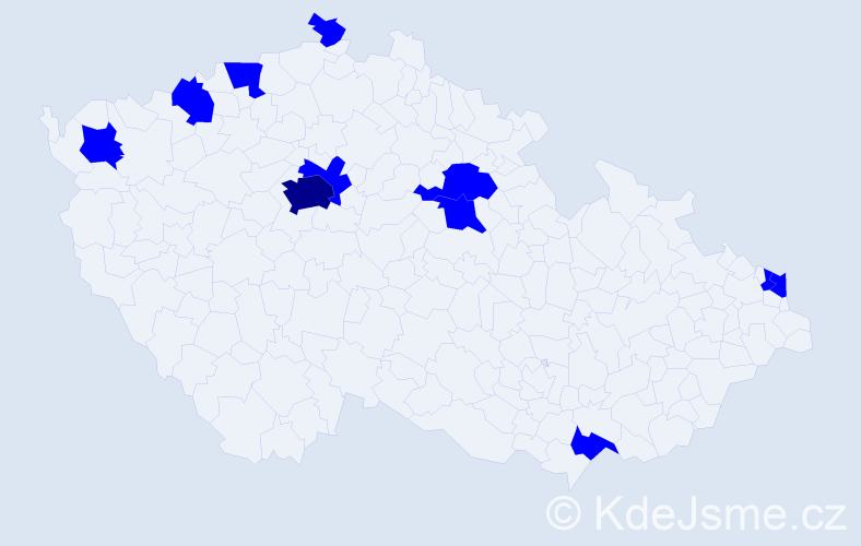 Jméno: 'Xénia', počet výskytů 12 v celé ČR