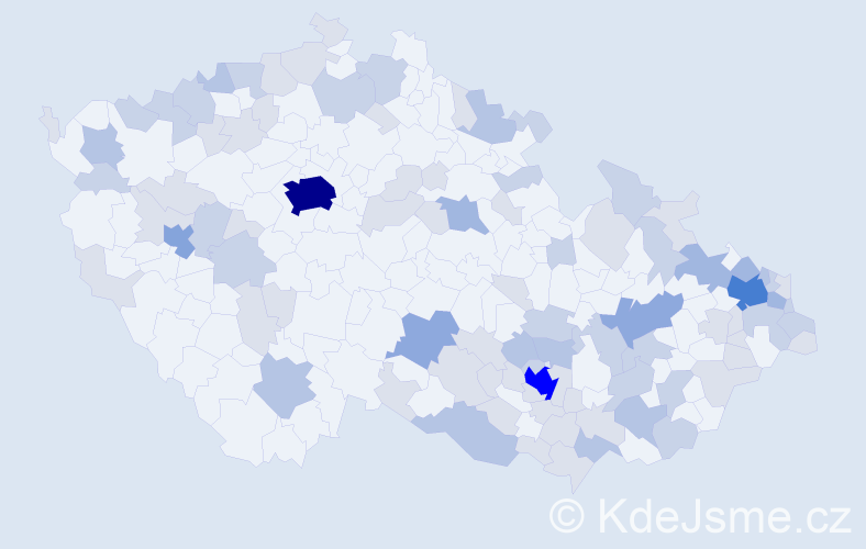 Jméno: 'Silva', počet výskytů 213 v celé ČR