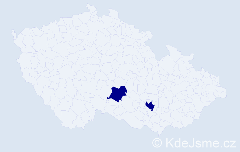 Jméno: 'Mane', počet výskytů 2 v celé ČR