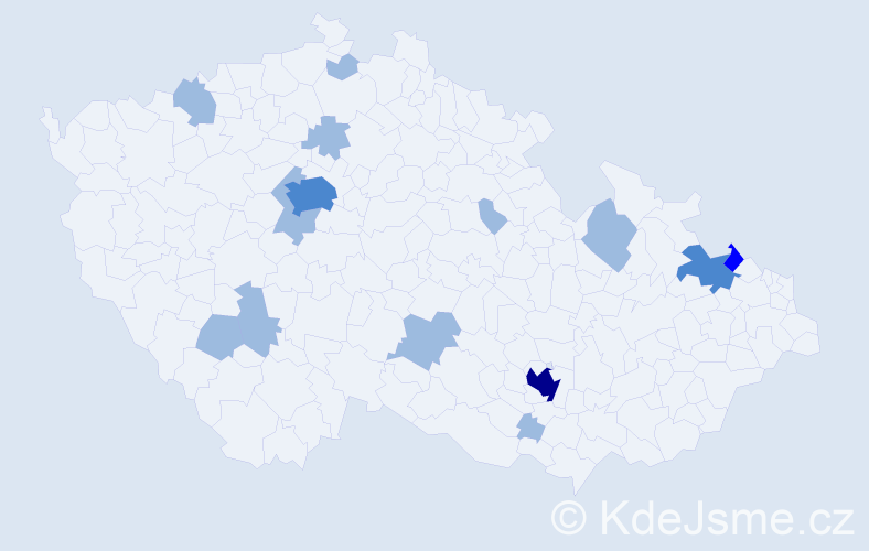Jméno: 'Klotylda', počet výskytů 21 v celé ČR