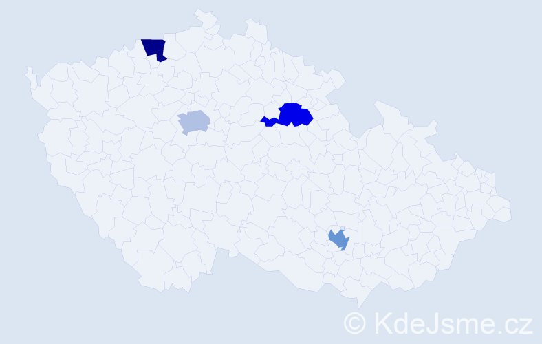 Jméno: 'Morris', počet výskytů 4 v celé ČR