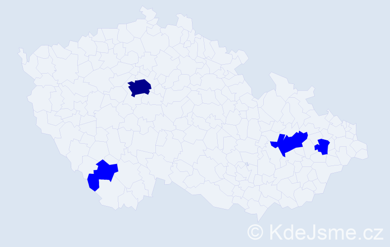 Jméno: 'Kaya', počet výskytů 5 v celé ČR