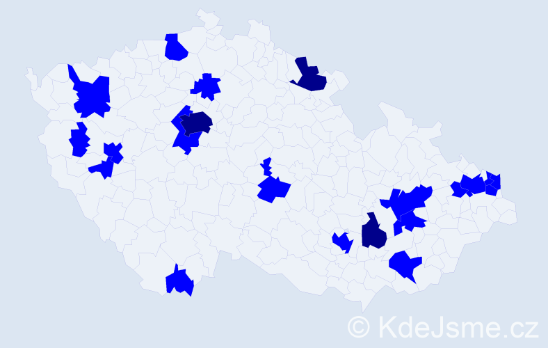 Jméno: 'Zoltan', počet výskytů 24 v celé ČR