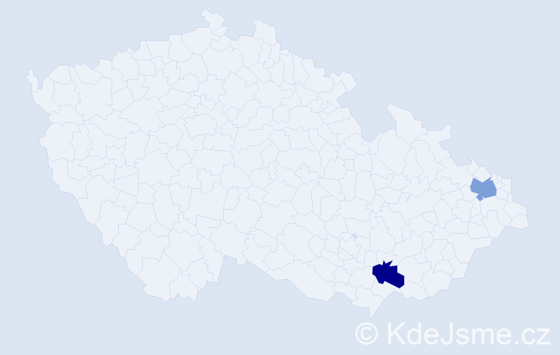 Jméno: 'Hashim', počet výskytů 2 v celé ČR