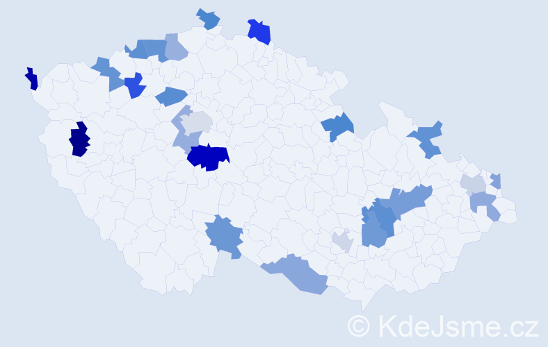 Jméno: 'Jirka', počet výskytů 30 v celé ČR