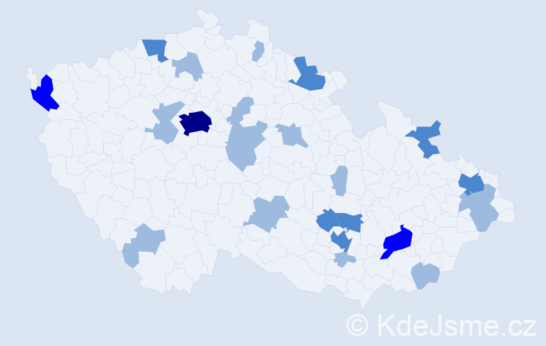 Jméno: 'Vlastibor', počet výskytů 41 v celé ČR