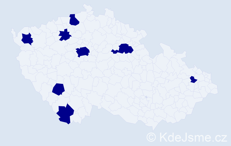 Jméno: 'Marie Tereza', počet výskytů 8 v celé ČR
