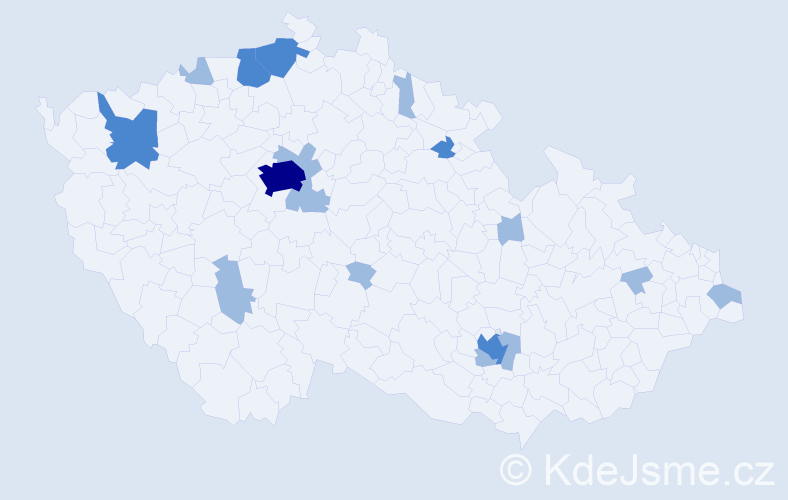 Jméno: 'Martin Jan', počet výskytů 24 v celé ČR
