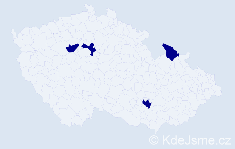 Jméno: 'Mitra', počet výskytů 4 v celé ČR