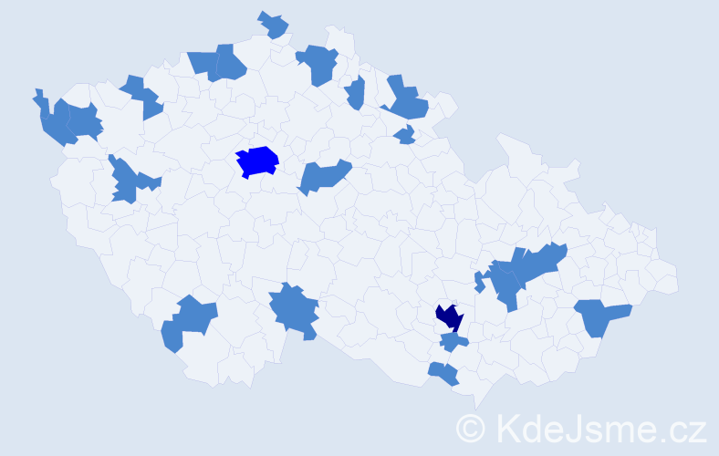 Jméno: 'Karoline', počet výskytů 25 v celé ČR