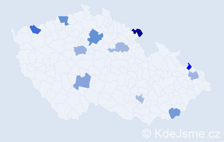 Jméno: 'Hela', počet výskytů 21 v celé ČR