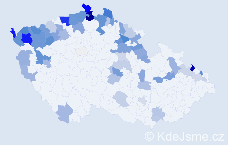 Jméno: 'Hildegard', počet výskytů 117 v celé ČR