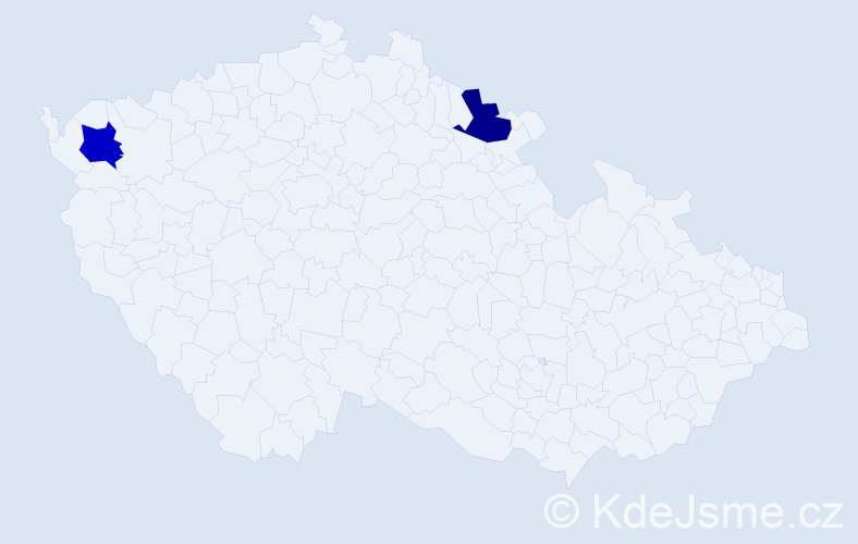 Jméno: 'Thomas Johannes', počet výskytů 2 v celé ČR