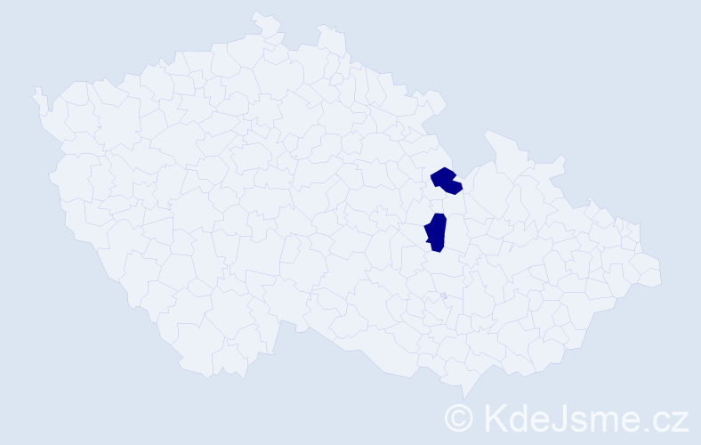Jméno: 'Barney', počet výskytů 2 v celé ČR