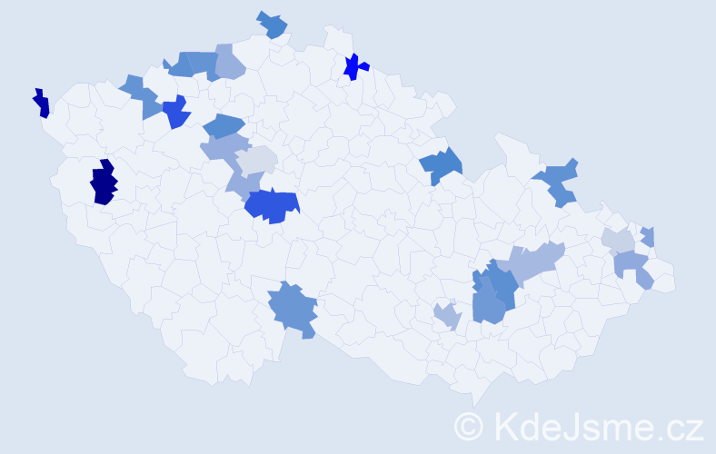 Jméno: 'Jirka', počet výskytů 29 v celé ČR