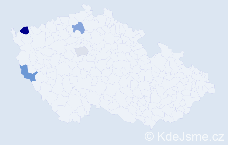 Jméno: 'Tosca', počet výskytů 5 v celé ČR