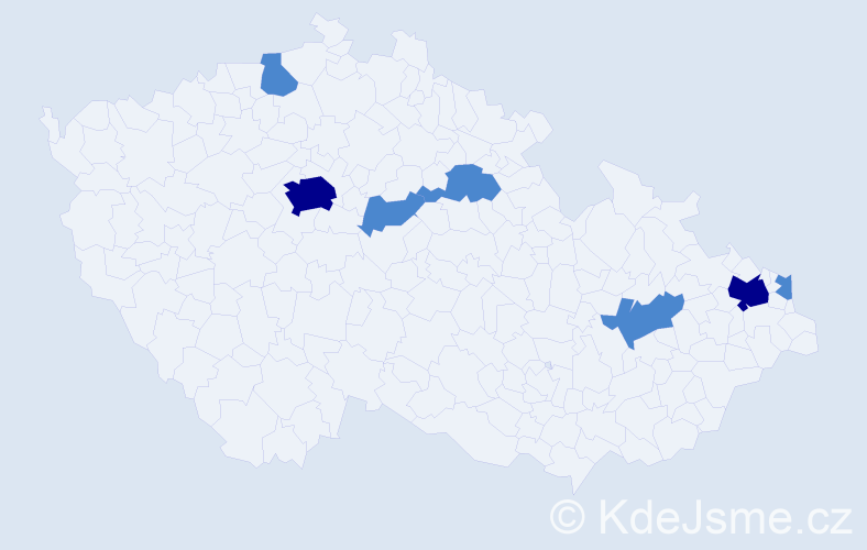 Jméno: 'Vazil', počet výskytů 11 v celé ČR