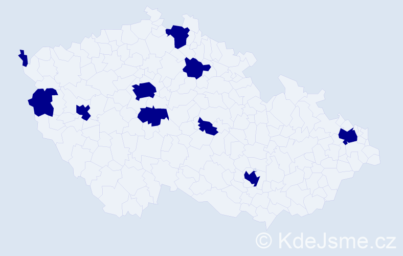 Jméno: 'Tuan Hai', počet výskytů 10 v celé ČR