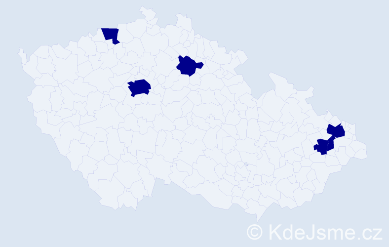 Jméno: 'Jeannetta', počet výskytů 6 v celé ČR