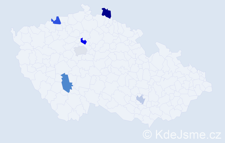 Jméno: 'Milovan', počet výskytů 6 v celé ČR