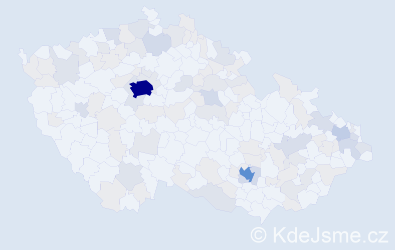 Jméno: 'Mia', počet výskytů 262 v celé ČR