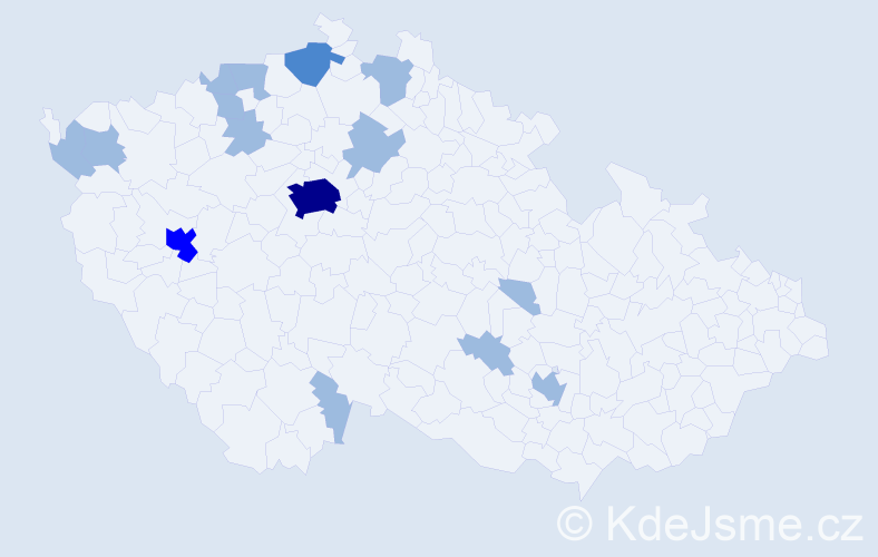 Jméno: 'Xuan Cuong', počet výskytů 21 v celé ČR