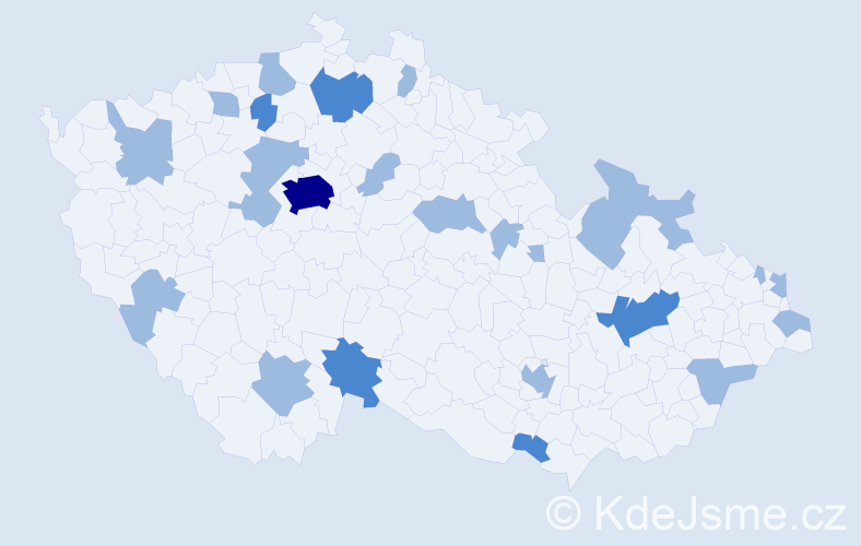 Jméno: 'Kornélie', počet výskytů 37 v celé ČR