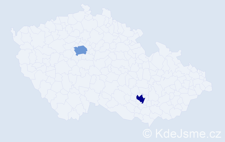 Jméno: 'Mia Kate', počet výskytů 2 v celé ČR