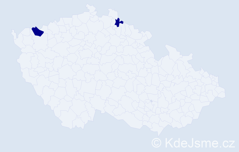 Jméno: 'Sigfrid', počet výskytů 2 v celé ČR