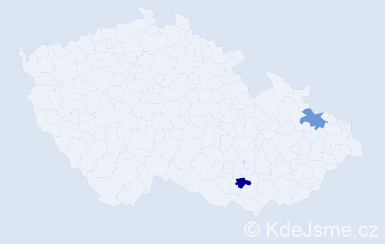 Jméno: 'Petrula', počet výskytů 2 v celé ČR