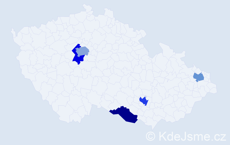 Jméno: 'Samvel', počet výskytů 7 v celé ČR