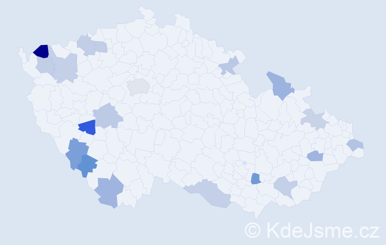 Jméno: 'Rupert', počet výskytů 22 v celé ČR