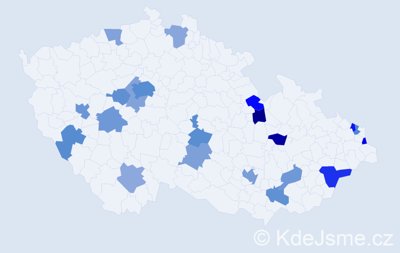 Jméno: 'Áron', počet výskytů 37 v celé ČR