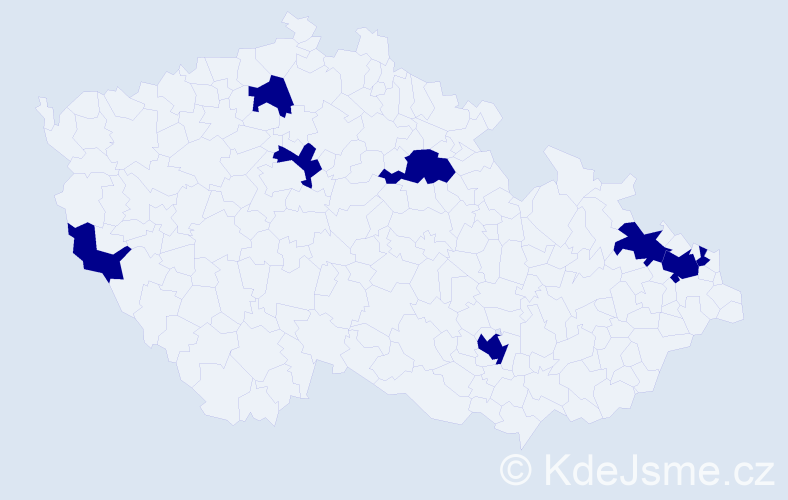 Jméno: 'Alí', počet výskytů 8 v celé ČR