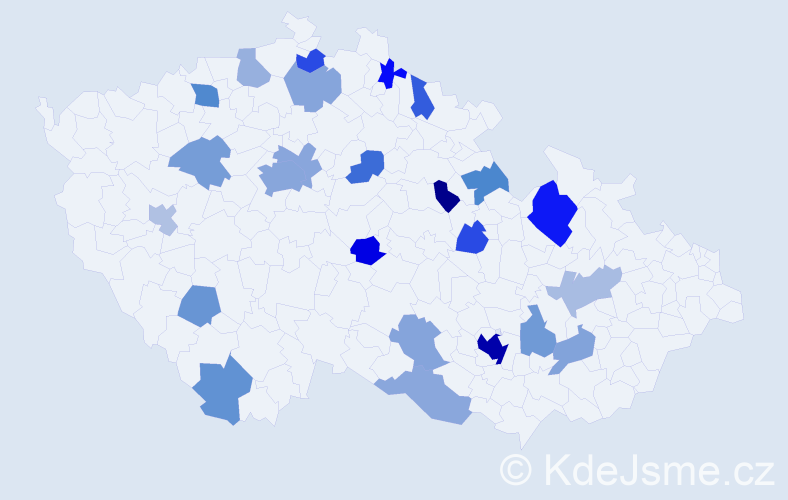 Jméno: 'Susanne', počet výskytů 47 v celé ČR