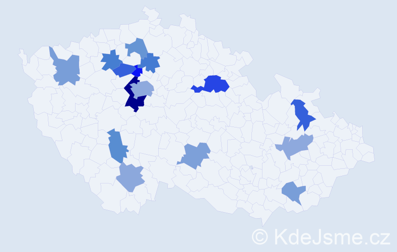Jméno: 'Kryšpín', počet výskytů 25 v celé ČR