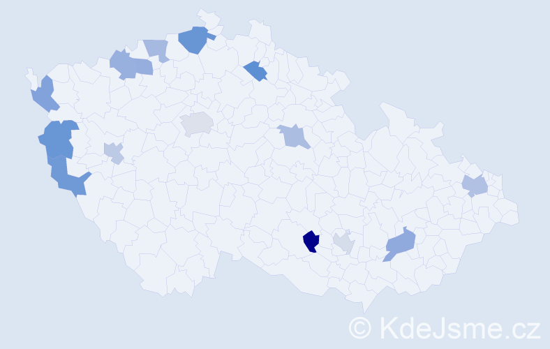 Jméno: 'Van Hop', počet výskytů 18 v celé ČR