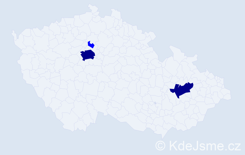 Jméno: 'Ken', počet výskytů 5 v celé ČR