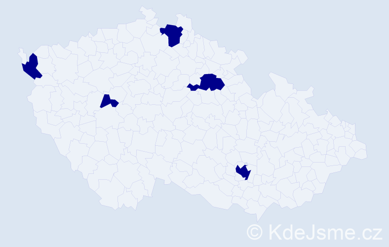 Jméno: 'Wissem', počet výskytů 5 v celé ČR