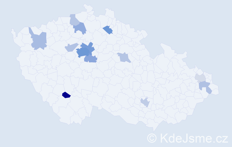 Jméno: 'Rodion', počet výskytů 34 v celé ČR