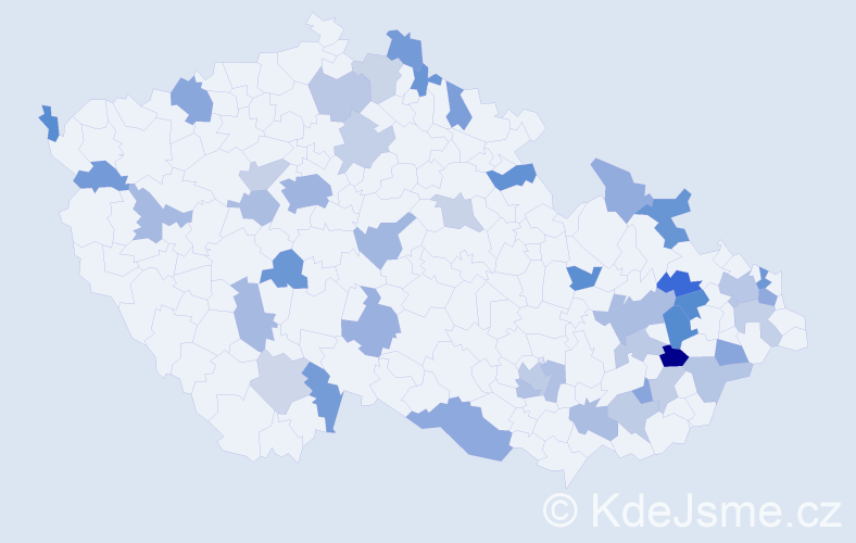 Jméno: 'Livie', počet výskytů 68 v celé ČR